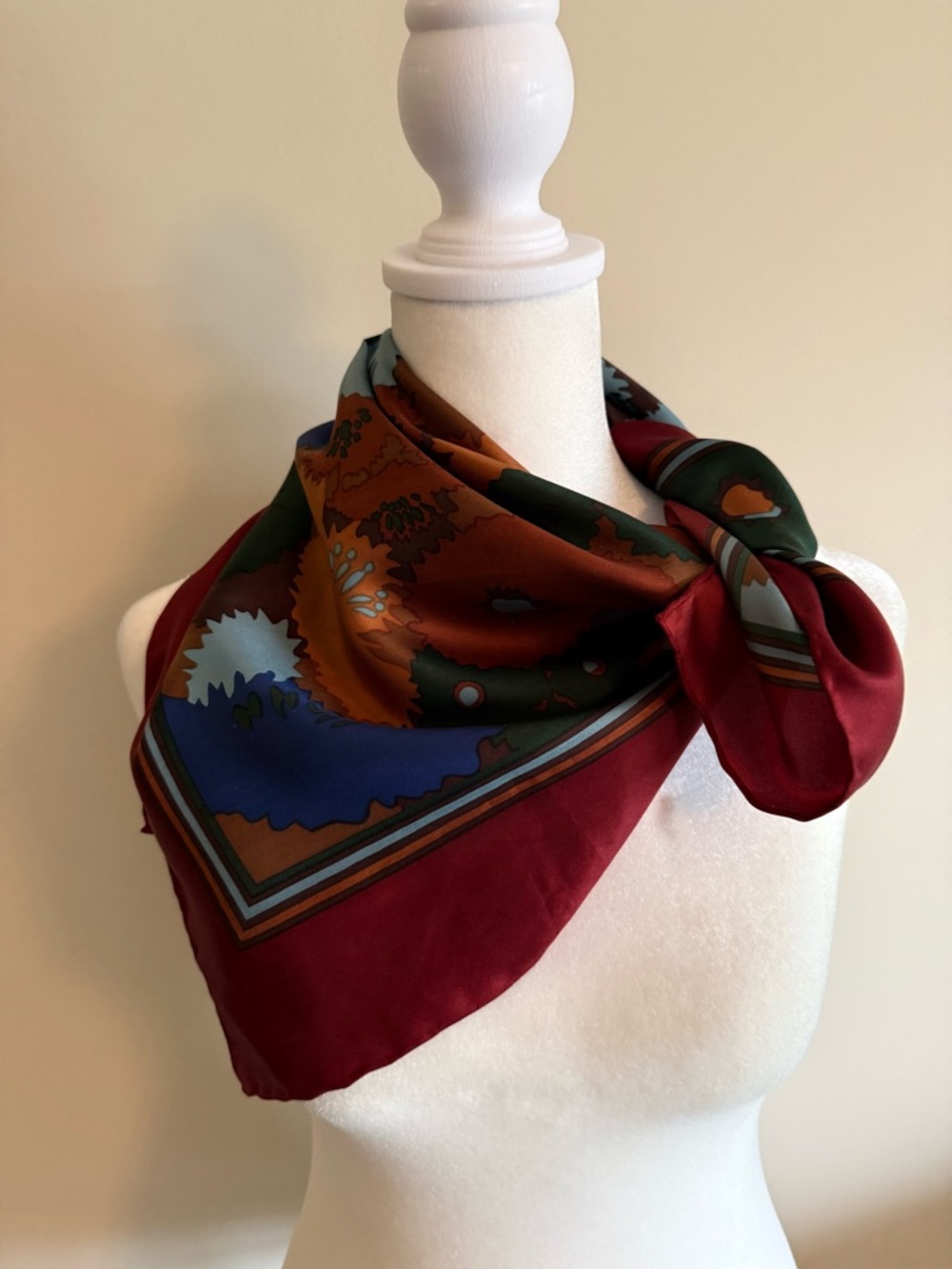 Vintage 60a Liberty of London silk scarf made in England 27” square